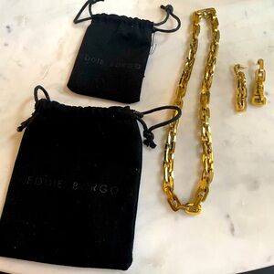 Eddie Borgo Thick Gold Chain Necklace and Earrings
